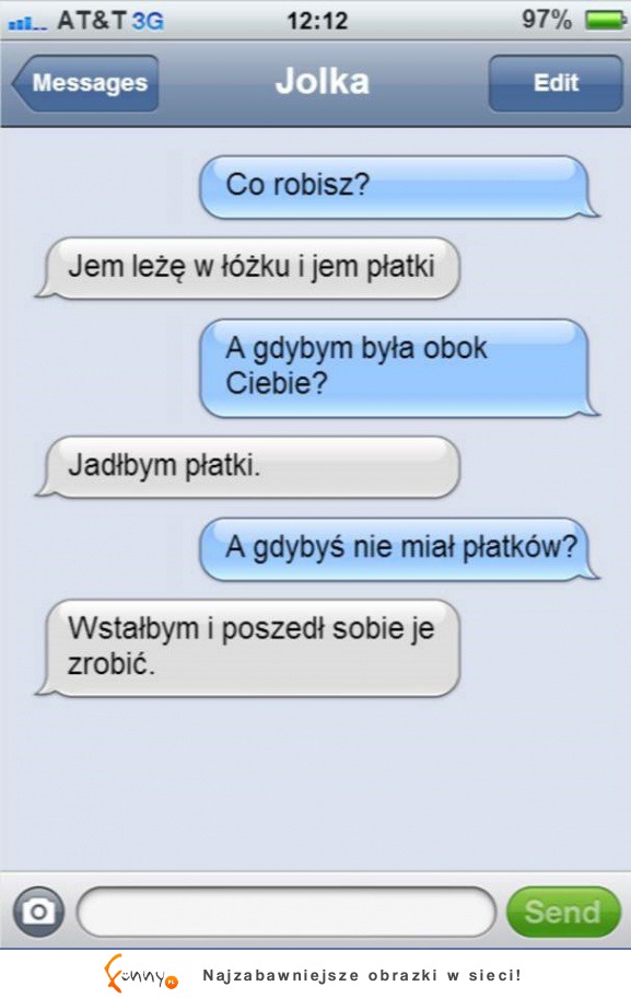 Jolka chciała usłyszeć coś romantycznego! :D