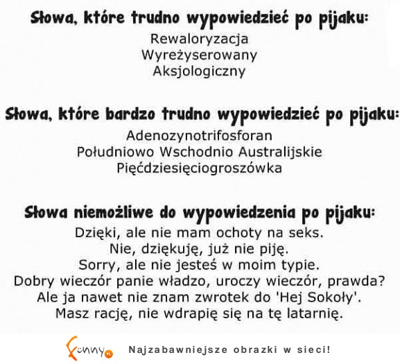 Słowa po pijaku! haha Ostatnie NAJLEPSZE :D