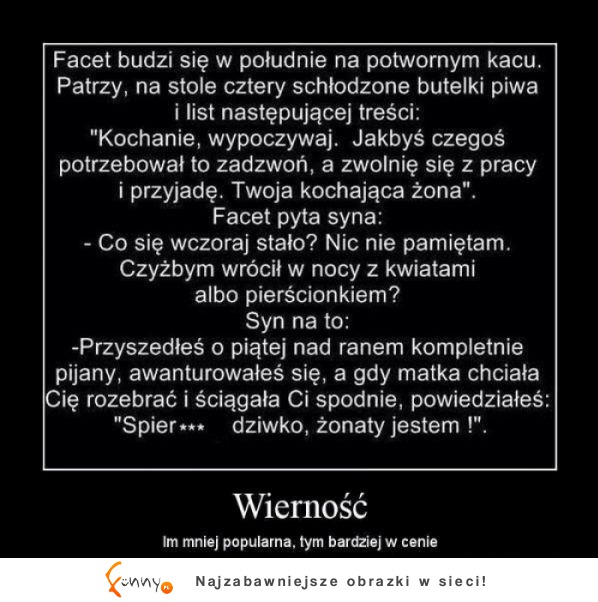 Niespodziewane zakończenie wierności, haha! :D