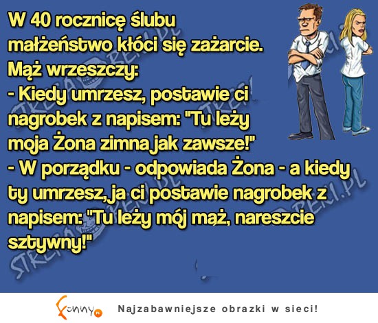 W rocznicę ślubu, małżeństwo sie kłóci. ZOBACZ co powiedziaal ŻONA! LOL