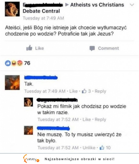 Kto ma pomysł jak wytłumaczyć? Odwieczny argument ateistów :P