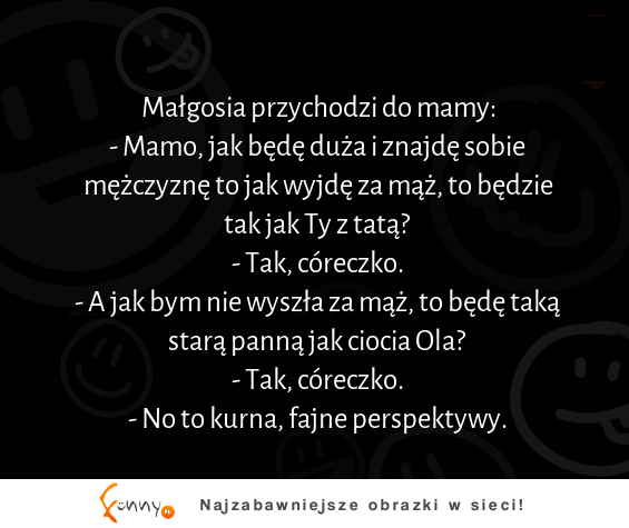 Małgosia przychodzi do mamy :D