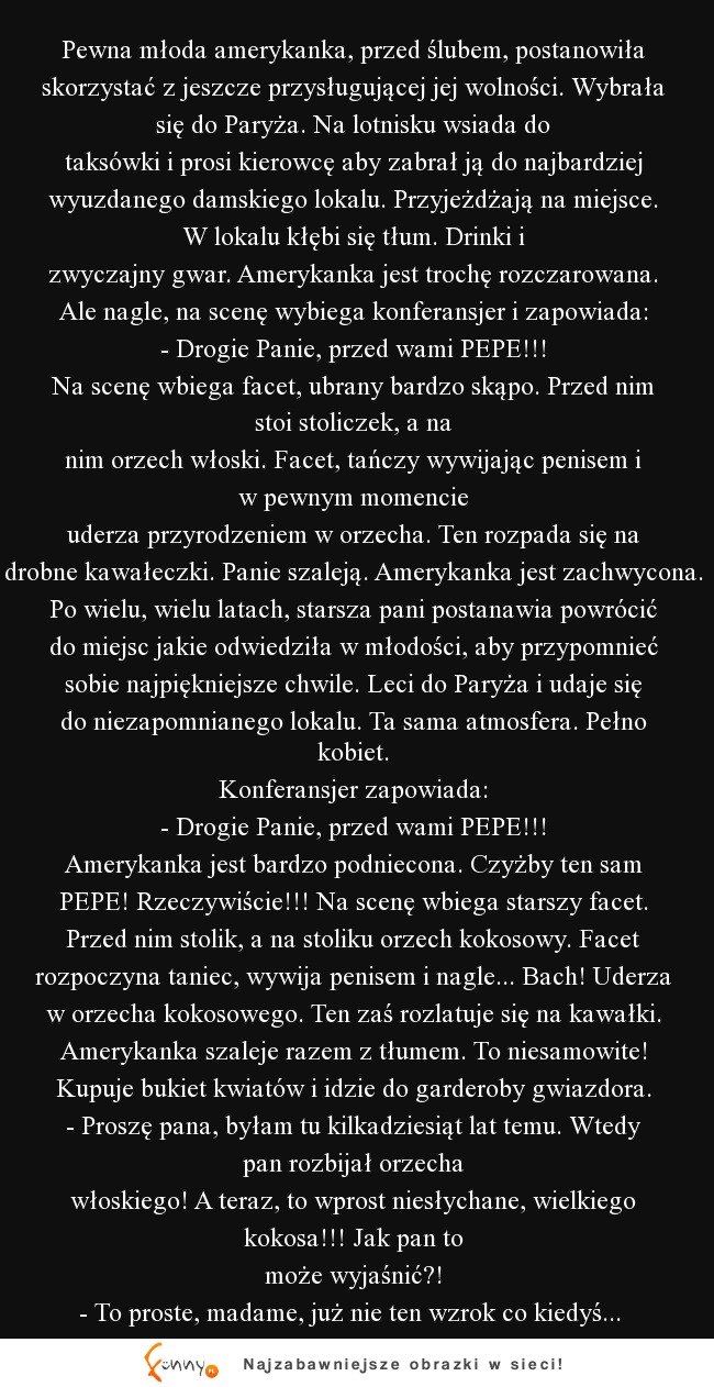 HAHA mega kawał o amerykance, co chciała się zabawić w Paryżu :D PEPE mistrz :D