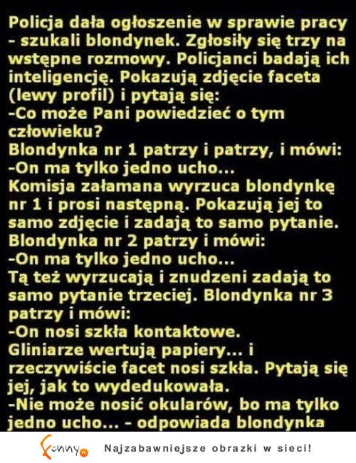 Ostatnia blondynka miała super wyjaśnienie! HAHA