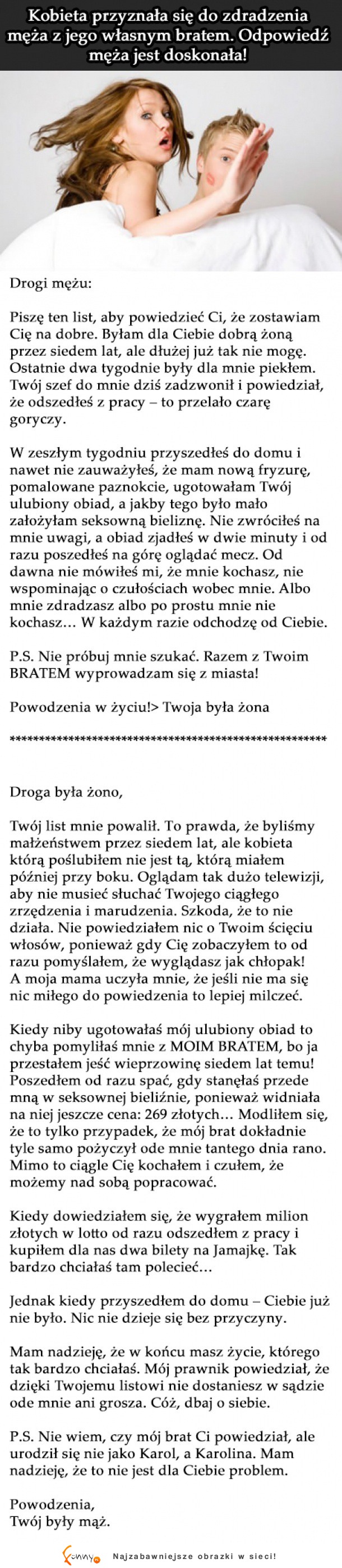 Kobieta przyznała się do zdradzania! :D