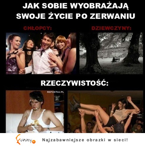 Jak sobie wyobrażają swoje życie po zerwaniu :D