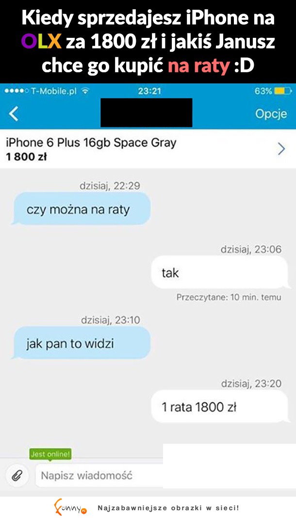 Kiedy Janusz chce kupić telefon na raty XD