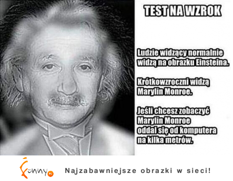 TEST na wzrok. Ludzie widząc normalnie widzą na obrazku EINSTEINA! Sprawdź się!