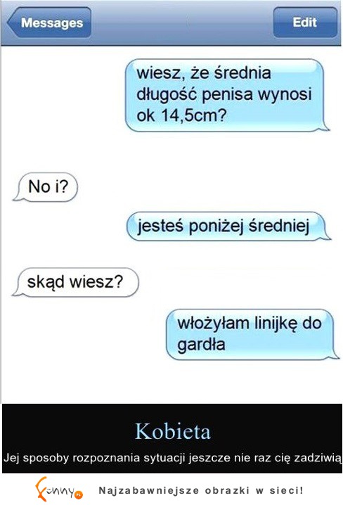 Jak kobieta MIERZY DŁUGOŚĆ męskiego..... ! MOCNE! :)