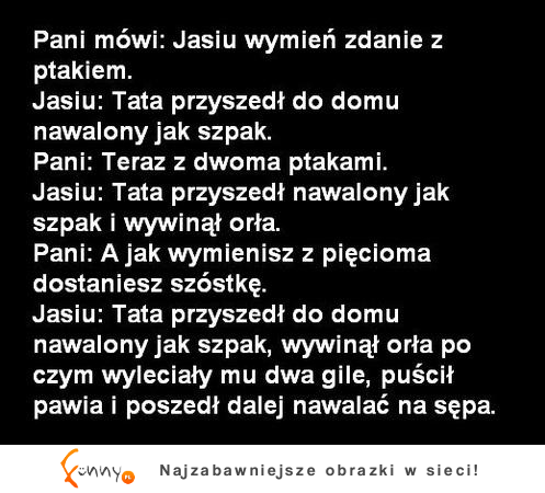 Jasio zaskoczył nauczycielkę :D