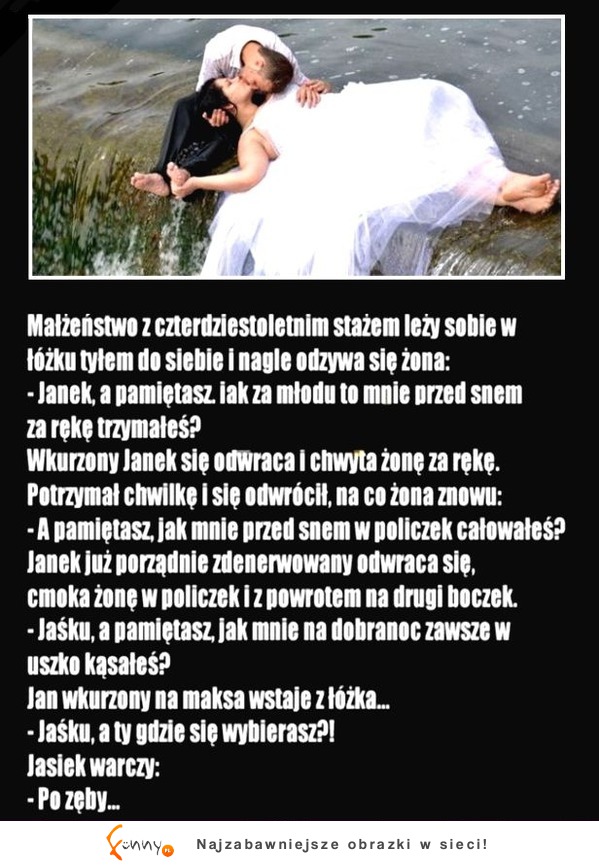 Małżeństwo z czterdziestoletnim stażem leży sobie w łóżku... :D