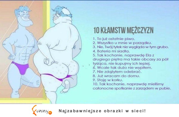 10 KŁAMSTW mężczyzn, NAJLEPSZE 8 i prawdziwe, haha