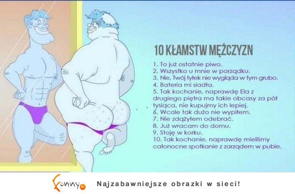 10 KŁAMSTW mężczyzn, NAJLEPSZE 8 i prawdziwe, haha