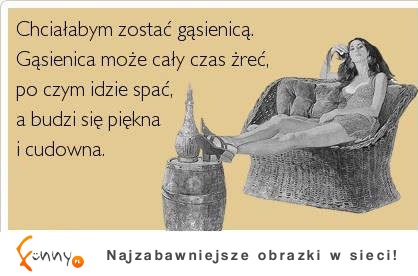 Chcialabym zostac gąsienicą :)