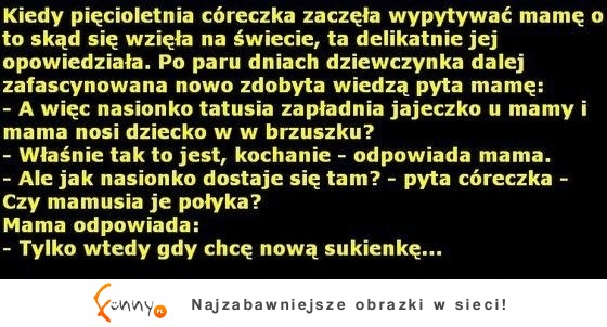 Córeczka pyta mamę o sprawy intymne... Zobacz jak jej to wytłumaczyła :D