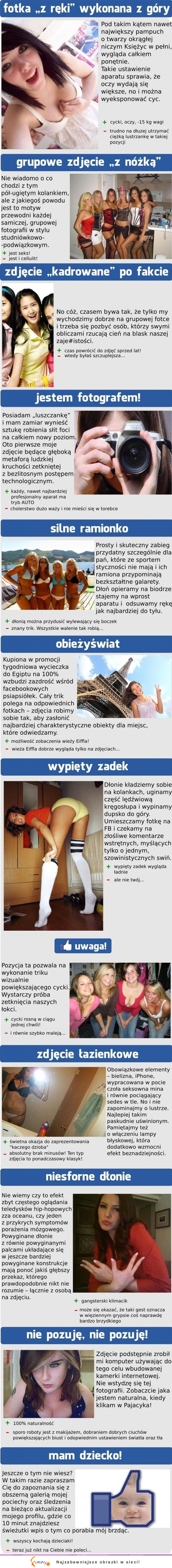 Typowe zdjęcia dziewczyn na facebooku. Poznaj  prawdę - zobacz jak :) to wygląda