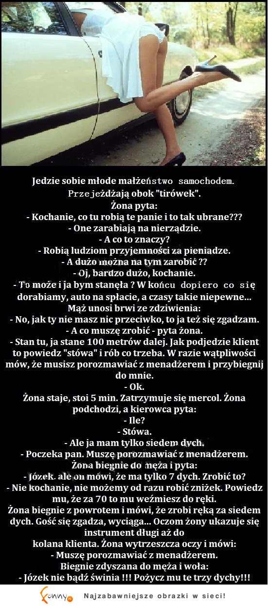 Edzie małżeństwo samochodem. Przejeżdżają koło TIRÓWEK!!! Musisz to zobaczyć :D