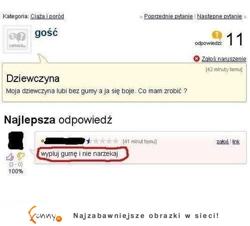 Jego dziewczyna lubi bez gumy, zobacz co mu doradzili haha