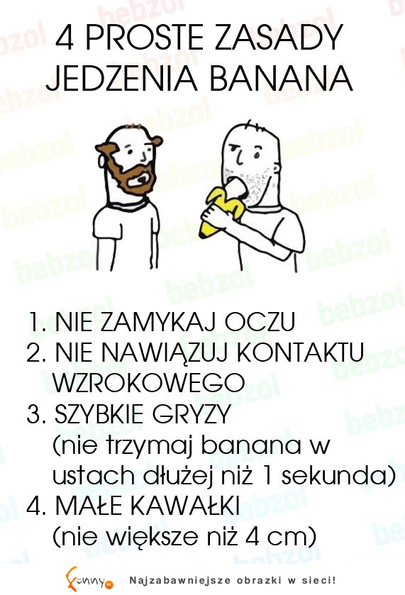 Zobacz cztery zasady jedzenia banana, pierwsza najlepsza XD