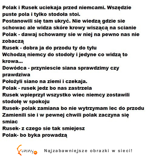 Polak i Rusek uciekają przed Niemcami. Zobacz co było dalej, beka!