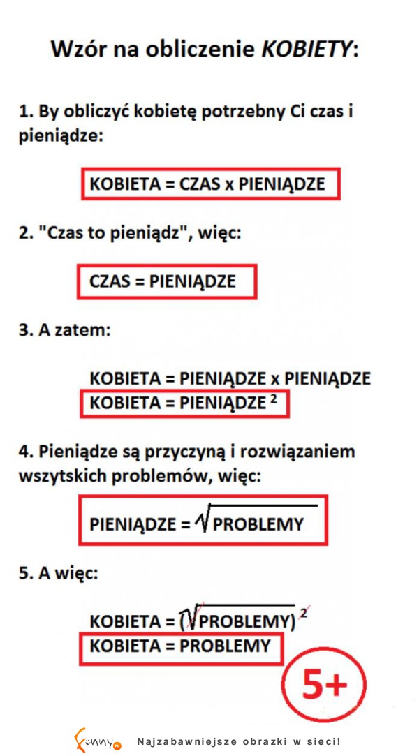 Matematycy stworzyli wzór na obliczenie KOBIETY! :)