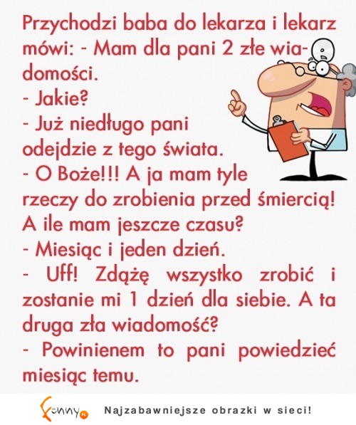 Lekarz miał dwie złe wiadomości! BIEDNA kobieta!