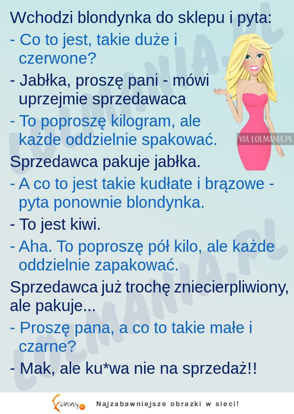 Blondynka zdenerwowała sprzedawcę! HAHA