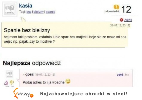 Spanie bez bielizny! haha :D