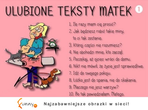 Ulubione teksty matek! haha 6 NAJLEPSZE