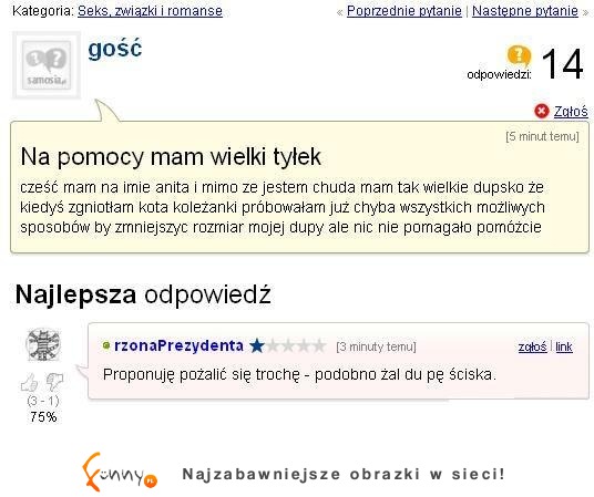 Ma wielki problem z pewną częścią ciała. Jaką dostała odpowiedź?