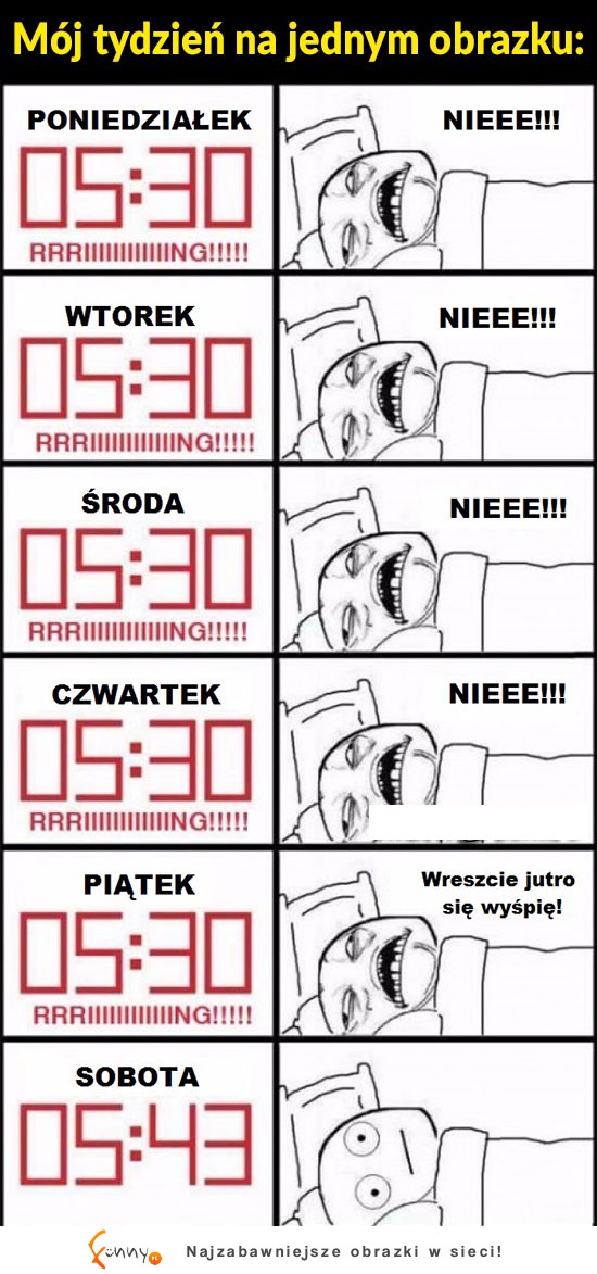 Cały tydzień przedstawiony w jednym obrazku! Ale MASAKRA!