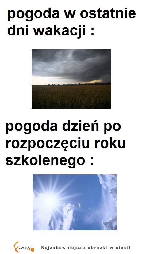 Jaka pogoda będzie w ostatnie dni WAKACJI i na ROZPOCZĘCIE? Sprawdźcie sami! :D