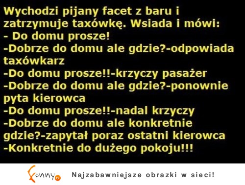 Wchodzi pijany facet do taksówki i mówi ... ;D Mega!