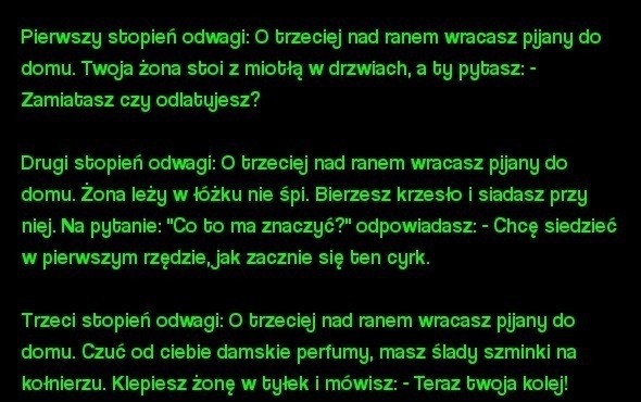 3 stopnie odwagi gdy wracasz do domu PIJANY! Najlepszy TRZECI