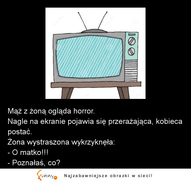 Mąż z żoną ogląda horror nagle... :D