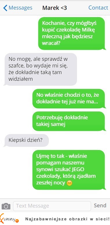 Żona miała pewną prośbę. Wytlumaczyła o co chodzi, haha! Żona miała pewną prośbę. Wytlumaczyła o co chodzi, haha!