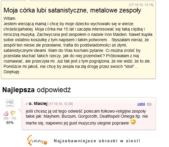 Jej córka lubi satanistyczne, metalowe zespoły! Co powinna zrobić?