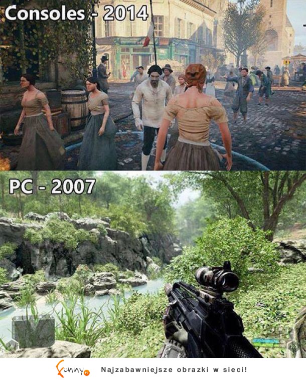 Konsole w 2014 VS pc 2007, widać różnicę? :D