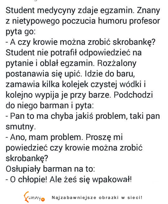 Student oblał egzamin! Poszedł się zwierzyc barmanowi XD