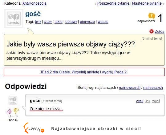 Zapytała jakie są pierwsze objawy ciąży - zobacz co jej odpisali, haha! :D