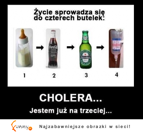 Życie sprowadza się do czterech butelek...