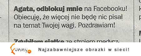 Ogłoszenie z gazety