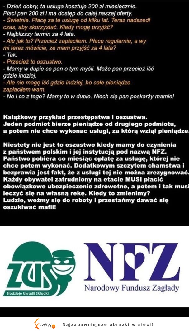 Tak to niestety działa! NFZ i wszystko jasne :(