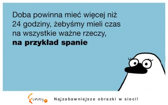 na przykład spanie