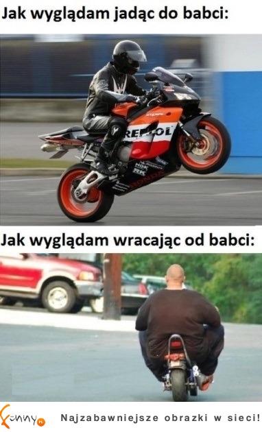 jak wyglądam jak jadę do babci i jak wracam :D