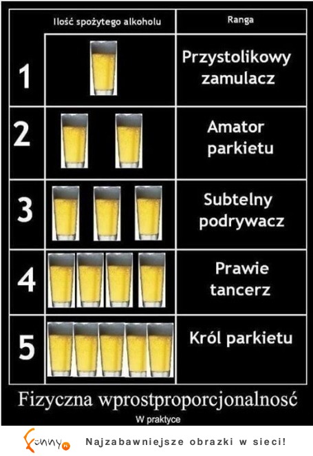 Ilość spożytego alkoholu. ZOBACZ jaka RANGA pasuje do ciebie! :)