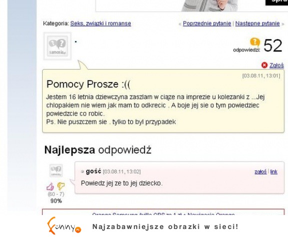 Niespodziewana ciąża - Komentarz najlepszy :D