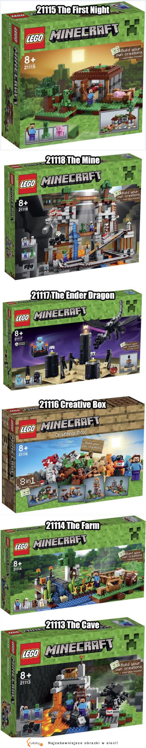 WOW, zobacz klocki Lego z serii MINECRAFT, chcę to