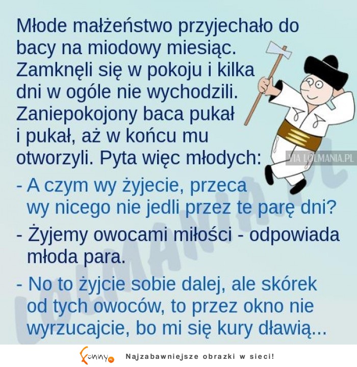 Baca zaciekawiony pyta młoda parę dlaczego nie jedzą ;) ZOBACZ co odpowiedzieli!