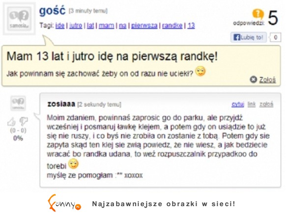 Ma 13 lat i idzie na pierwszą randkę... Zobacz co jej doradzili :)